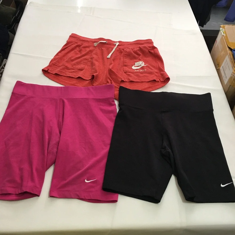 Lot of 6 Nike Under Armour Athletic Shorts Women Large Activewear Running Biker